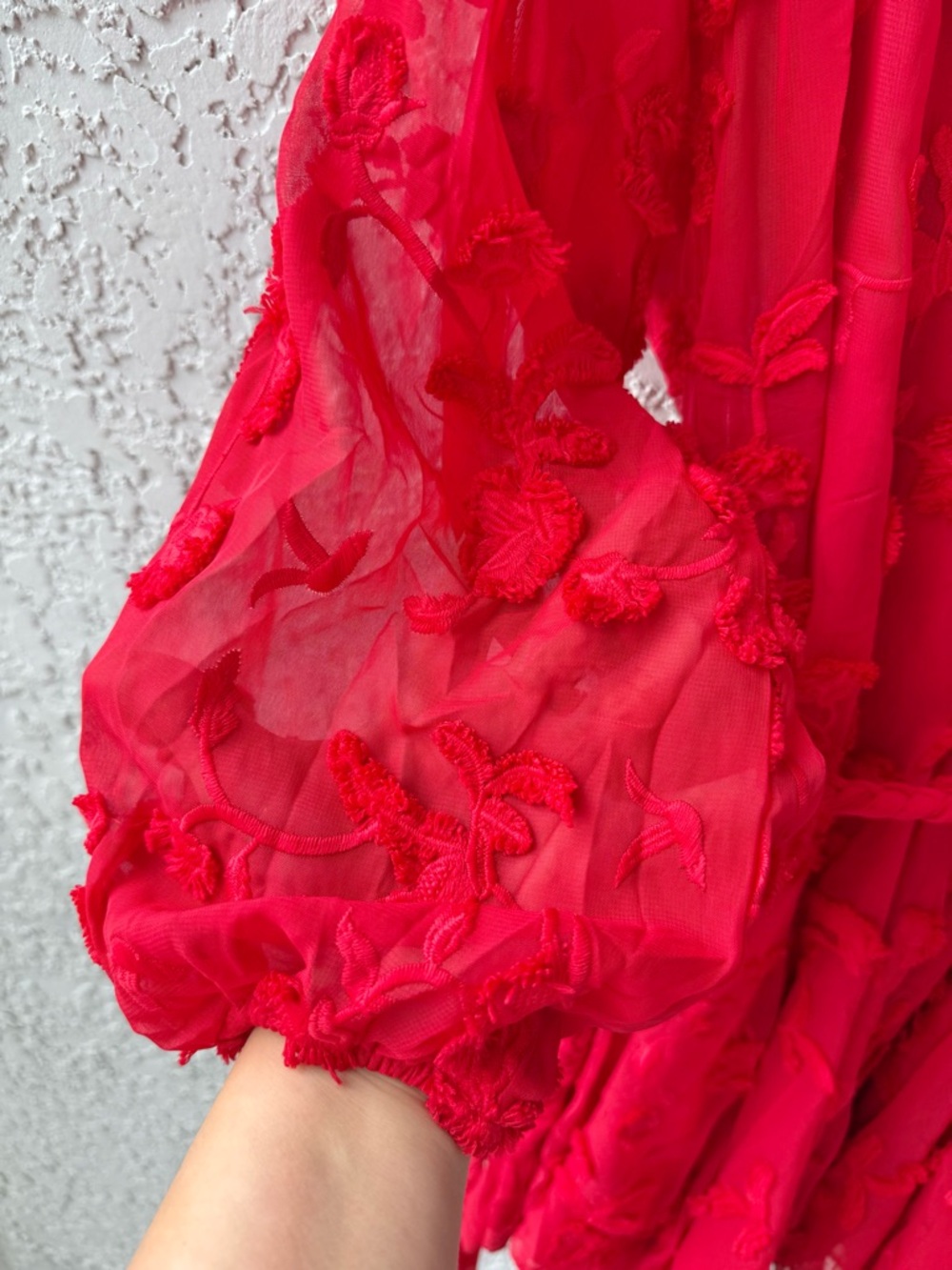 Anthropologie Mare Mare Red Amal Textured Mini Dress Size Large - Picture 10 of 15